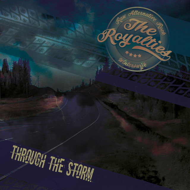Through the Storm album cover: a wet road at night under storm clouds